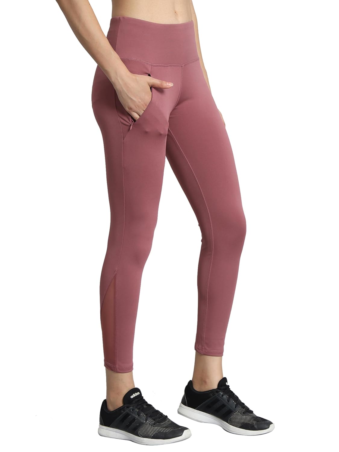 Mehrang Gym wear Mesh Legging Workout Pants with Side Pockets/Stretchable Tights