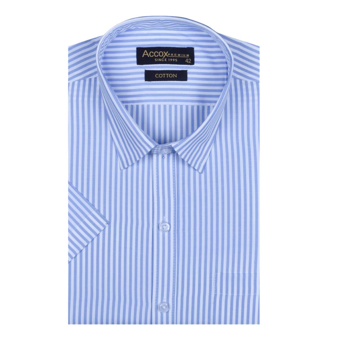 Accox Men's Cotton Striped Formal Shirt (B0855S5W2M)