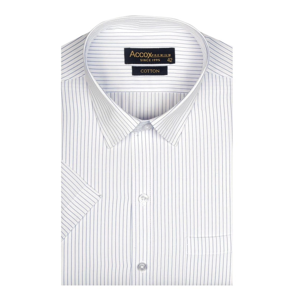 Accox Men's Cotton Striped Formal Shirt (B0CH53MGRH)