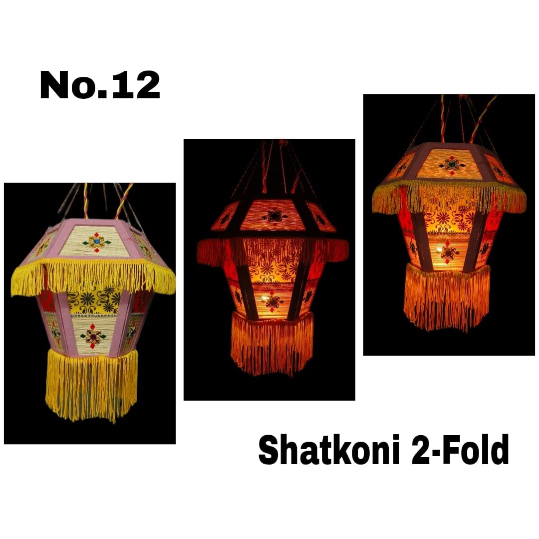 Diwali Bamboo Lantern -Shatkoni Two fold - by Infinite Inclinations