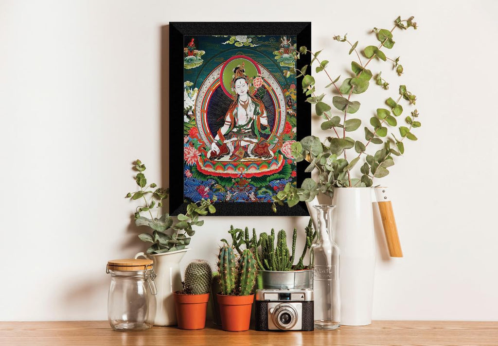 SAF paintings Goddess Tara Thangka Black frame painting for Wall Decoration SA-SANFK33257