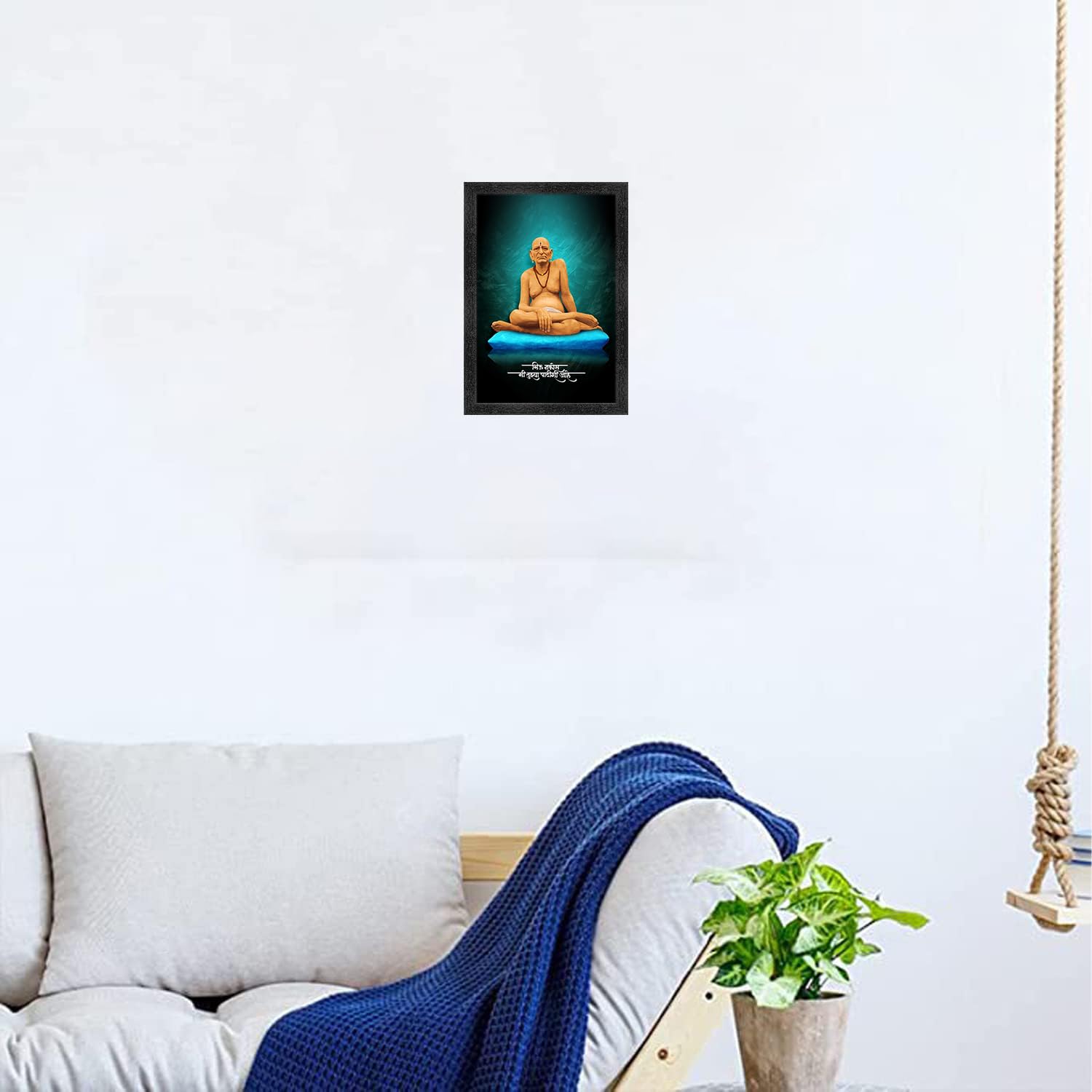 Dharvika Innovations ® Shri Swami Samarth Photo Frame | Swami Samarth Maharaj Photo Frame - 6703 (Black, 14×20 Inch)