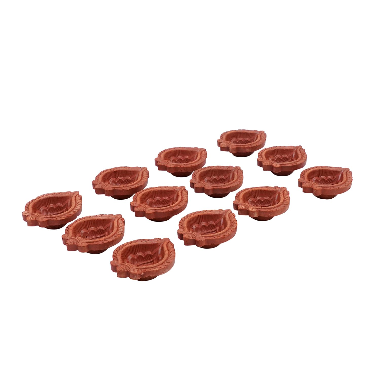 TIED RIBBONS Pack of 12 Clay Diwali Diya Set - Teracotta Diwali Diya Set Earthen Oil Ghee Diyas for Diwali - Diwali Decoration Items for Home Decor (Set of 12)