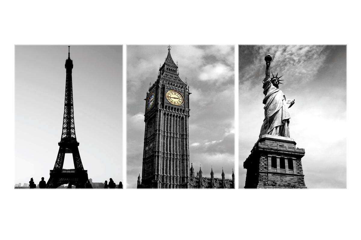 SAF paintings Tower Multieffect UV Textured Panel Painting (Set of 3, 12 Inches X 27 Inches (SANFC12257) SANFC12257