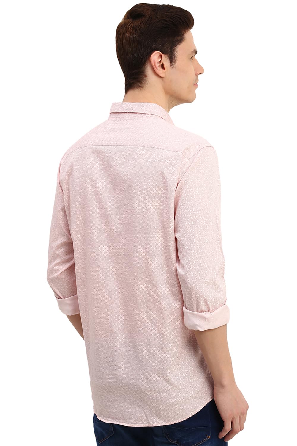 Allen Solly Men Pink Slim Fit Print Full Sleeves Casual Shirts