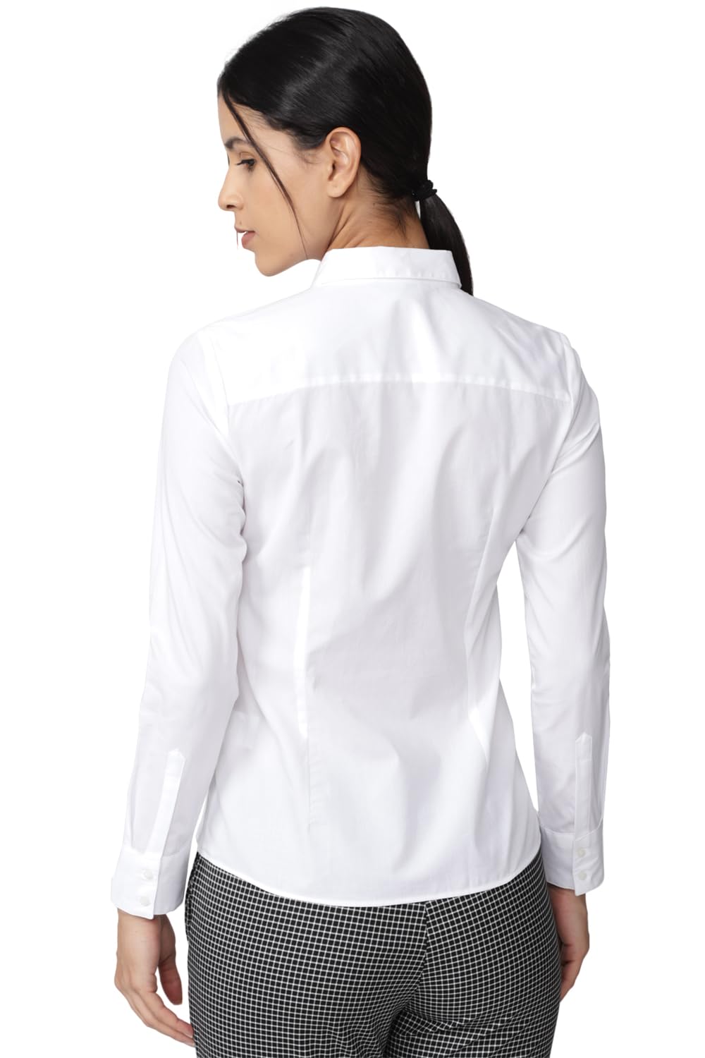 Allen Solly Women's Cotton White Plain Full Sleeve Casual Shirt