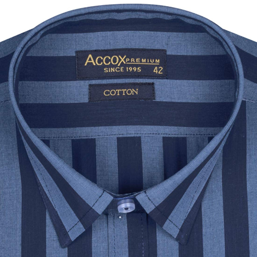 Accox Men's Cotton Striped Formal Shirt (B0D7VSGLNN)