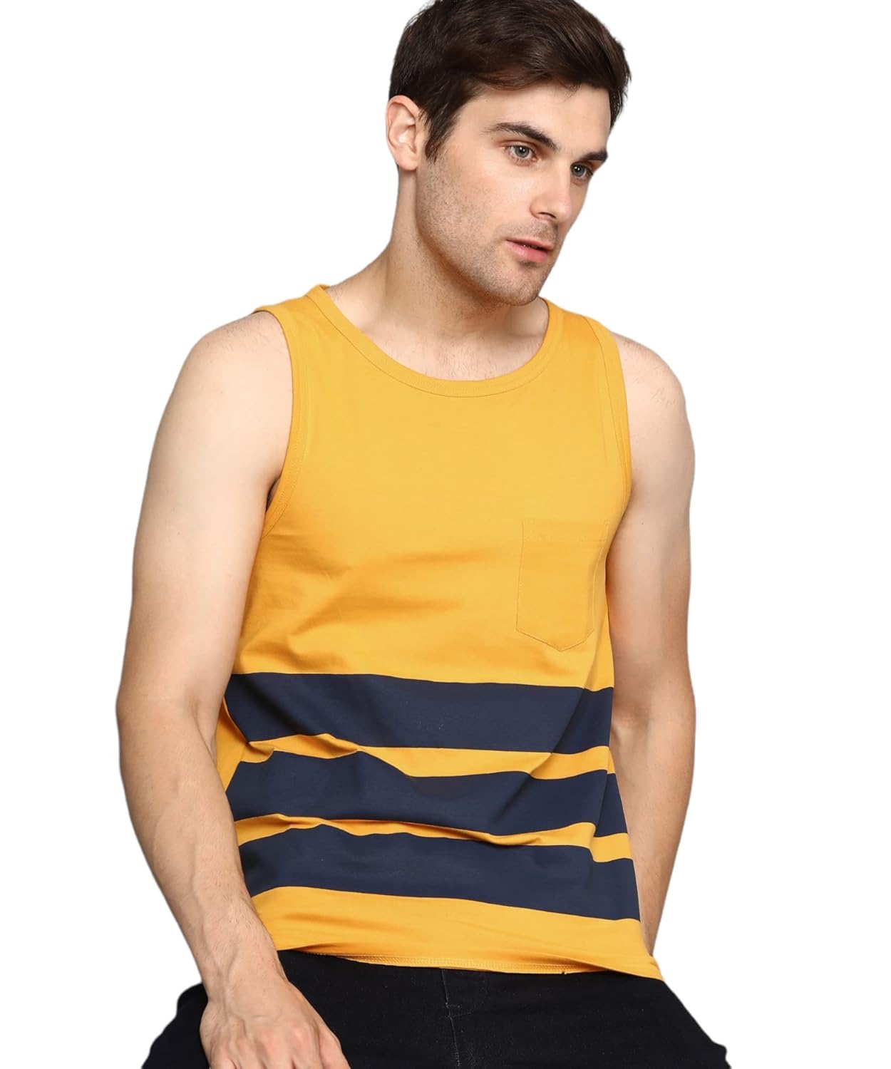 Alan Jones Clothing Men's Cotton Regular Fit Sleeveless T-Shirt-1