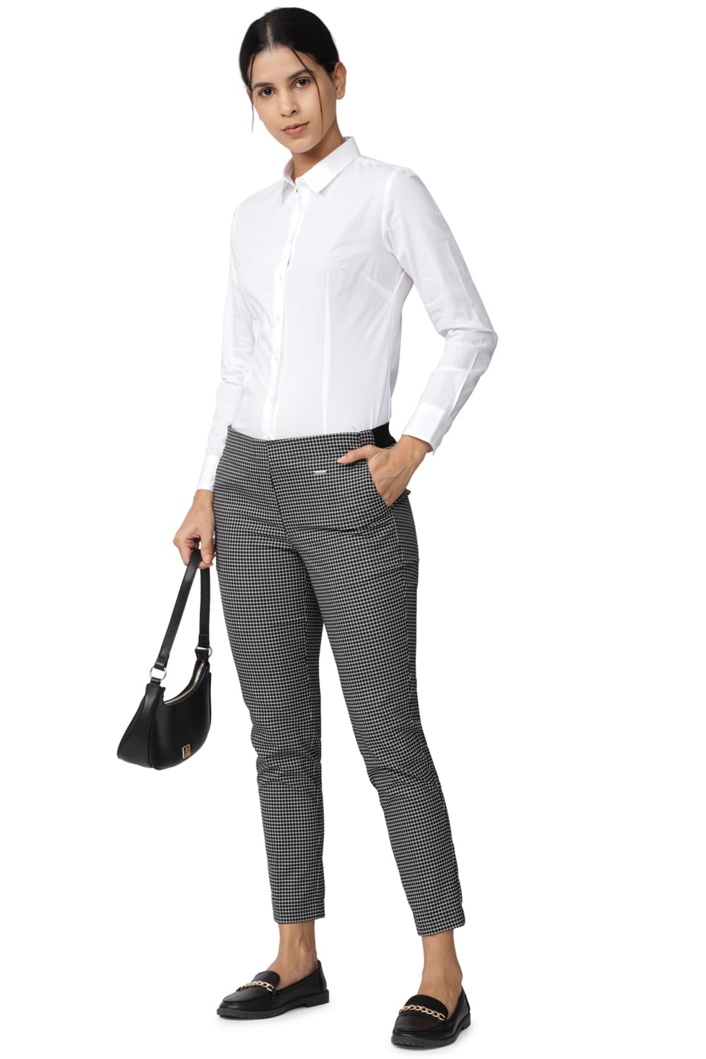 Allen Solly Women's Cotton White Plain Full Sleeve Casual Shirt