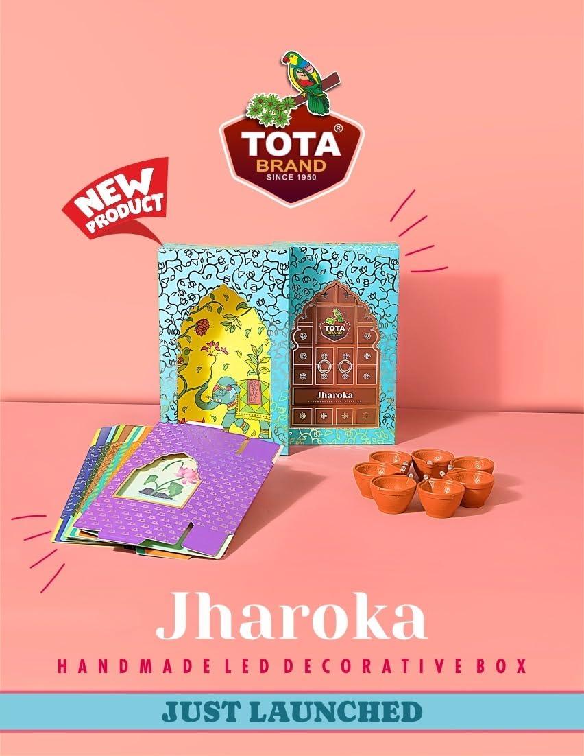 TOTA Jharokha Decorative Wall Hanging - Set of 6 +1 DIY Traditional Frames + 7 Water Sensitive LED Diyas for Diwali Decoration |Home Décor |Mandir Office and Pooja Room (Diwali Theme)