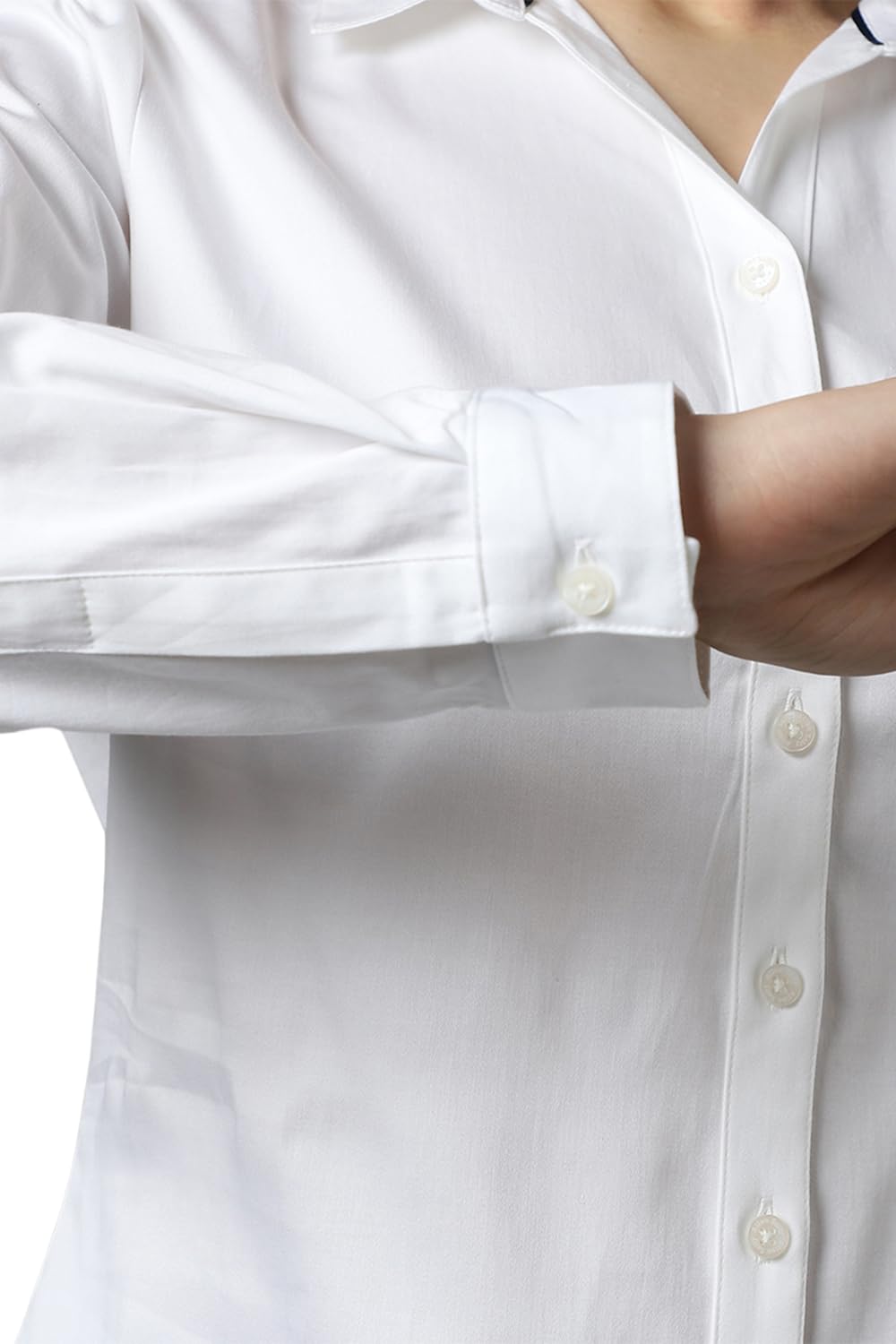 Allen Solly Women's White Plain Long Sleeve Formal Shirt