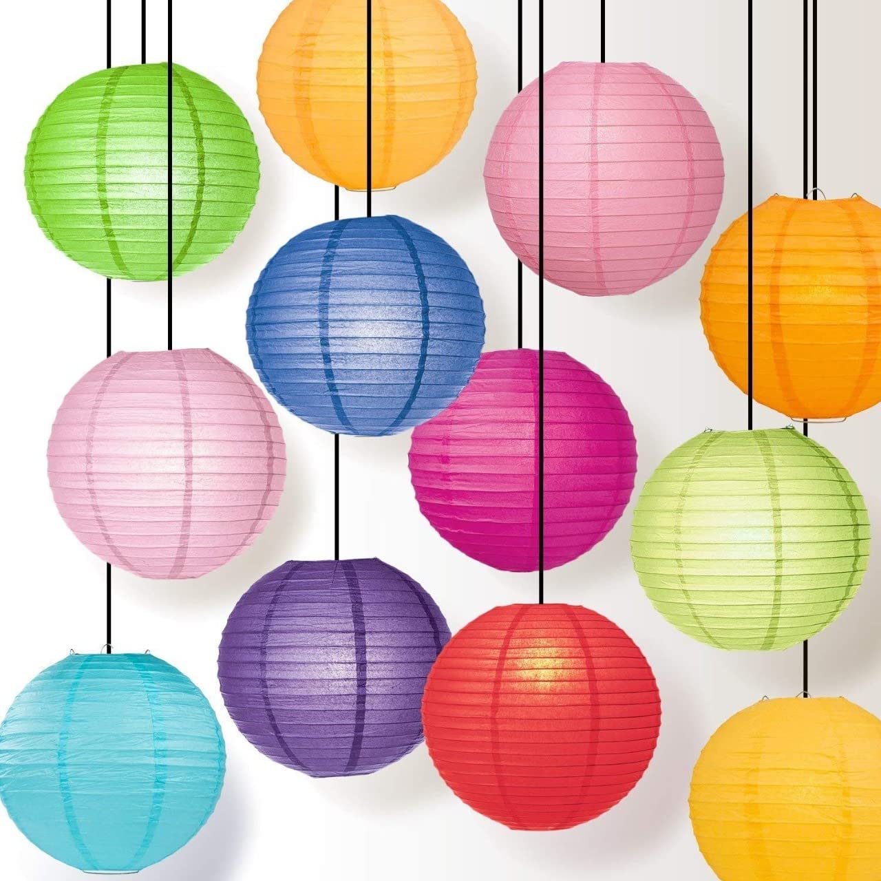 Crazy Sutra® Paper Lamp Hanging Lantern Kandeel, for Decoration Hotels Home Diwali Lantern Light Fixture (Multicolor, Size Medium) 6 Pcs