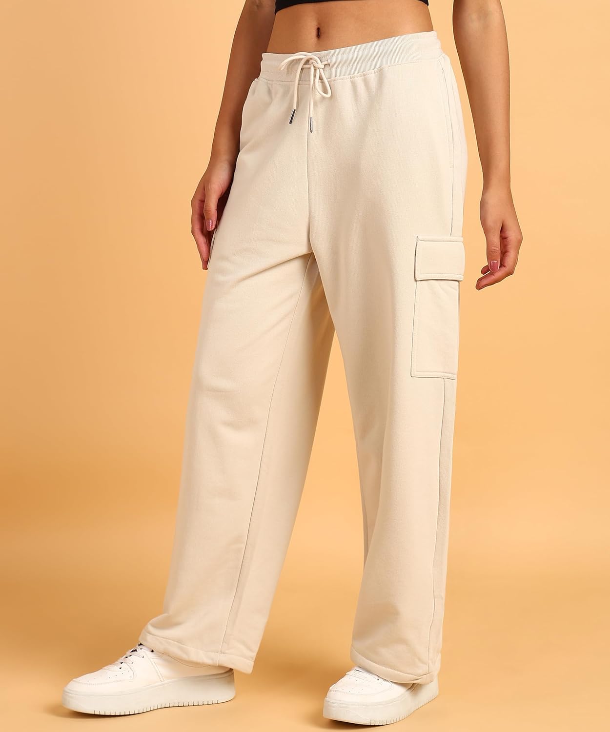 Alan Jones Clothing Solid Women's Cargo Pants with Adjustable Cuffs