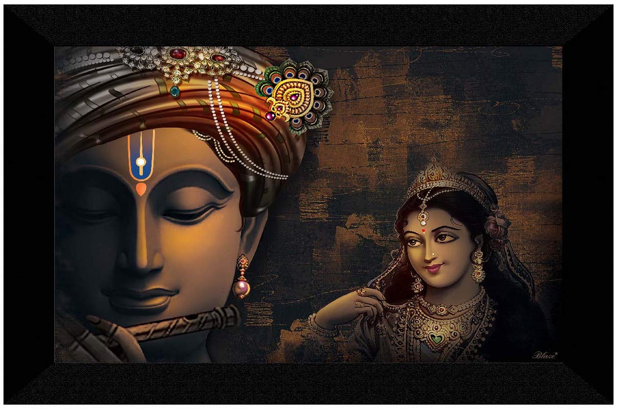 SAF paintings Radha Krishna Painting UV Textured Home Decorative Gift Item with Synthetic Frame