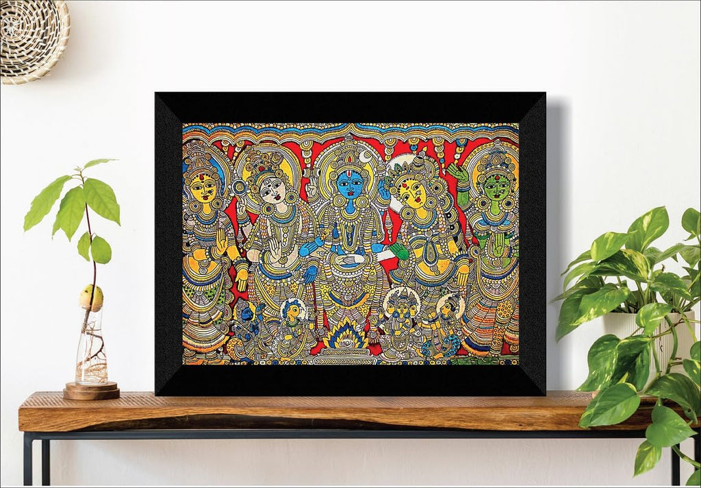 SAF paintings Kalamkari Art Black frame painting for Wall Decoration SA-SANFK33344