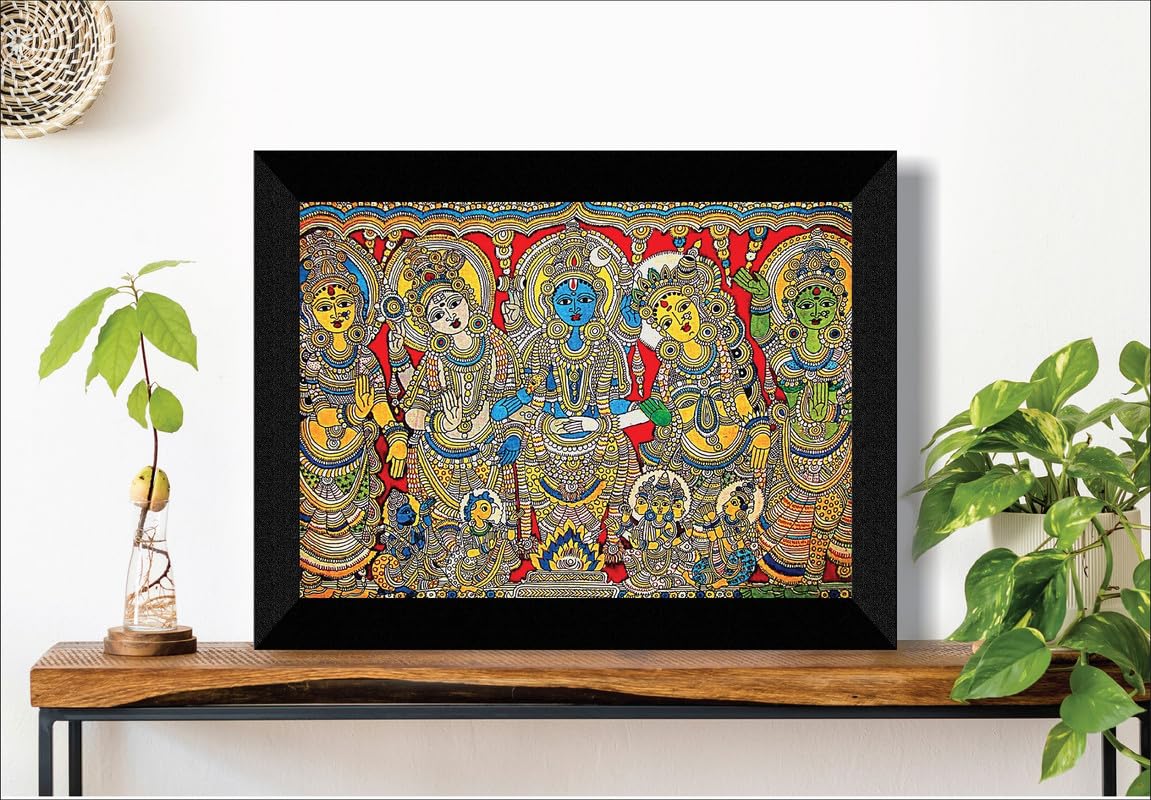 SAF paintings Kalamkari Art Black frame painting for Wall Decoration SA-SANFK33344