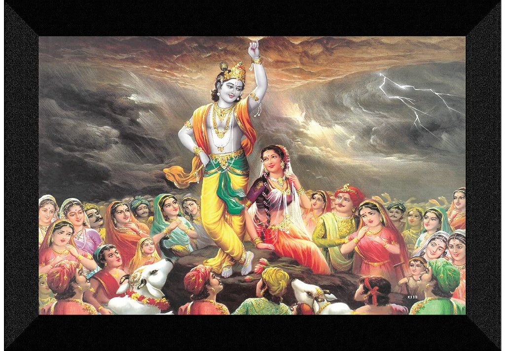 SAF paintings Goverdhan Parvat UV Textured Synthetic Frame Painting SAFK113