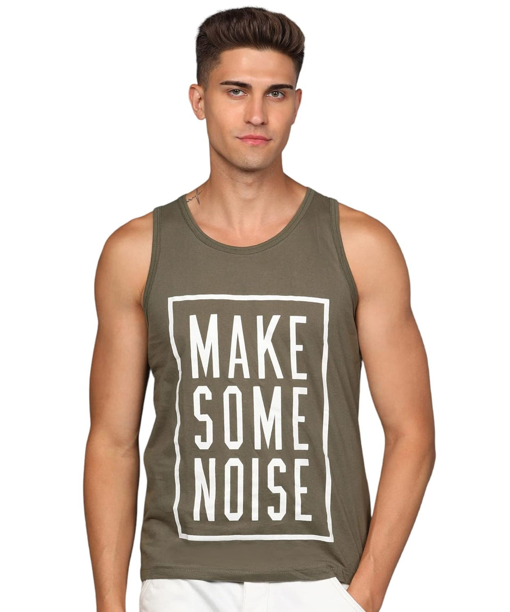 Alan Jones Clothing Men's Printed Sleeveless Tshirt Regular Fit Vest-1