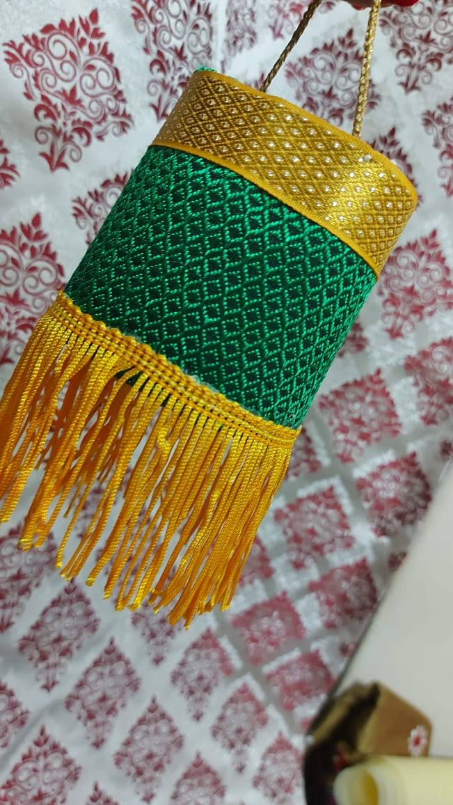 Handmade Diwali Kandil Khan Small Lamps (Large, Blue-Green-Pink-Yellow) Arnavi's Creation Diwali Kandil/Akash Butti/Handmade Lantern/Reusable/Night Lamp