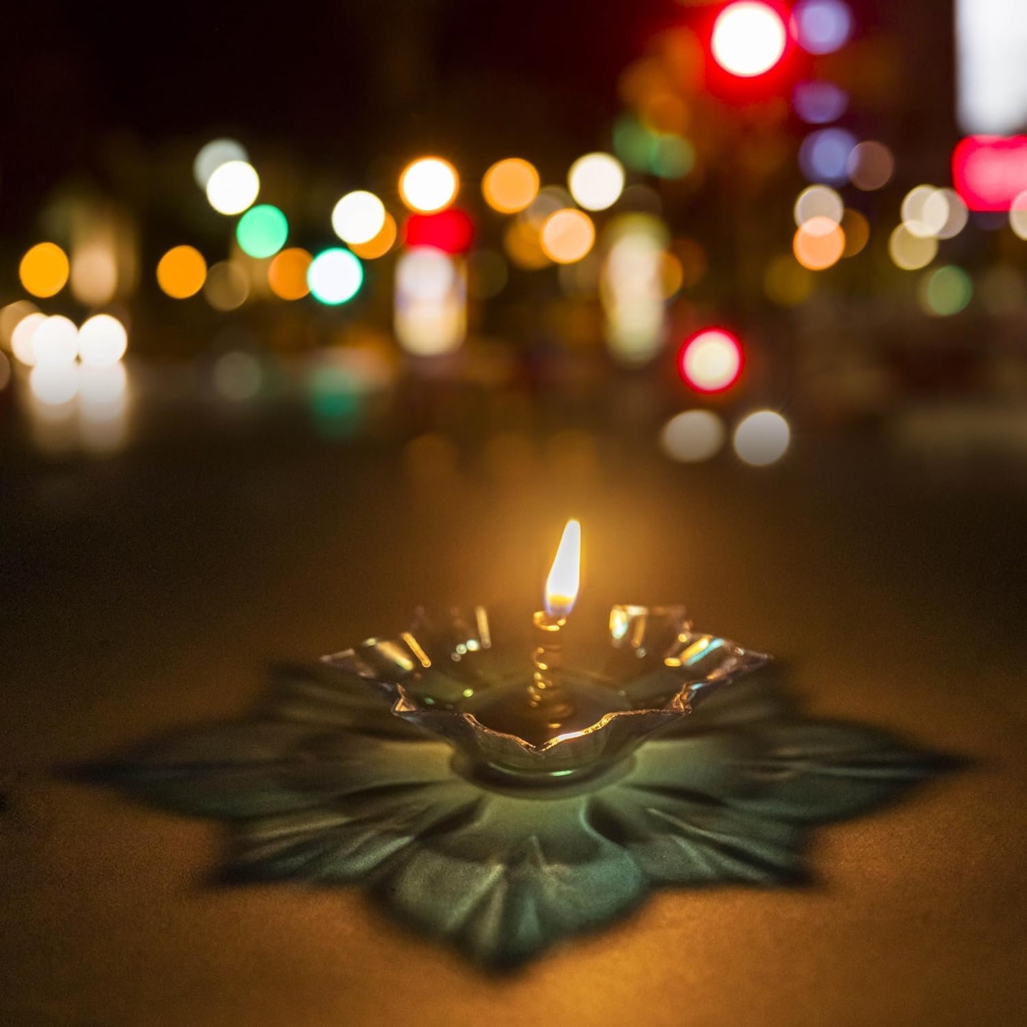 NORIDY 24 Pieces 3D Reflective Shadow Diyas for Diwali Decoration Item for Home Decor | Dipawali Diya | Transparent Oil and Water Diya Deepawali Decoration Diya bati Reflection TeaLight Diya Set