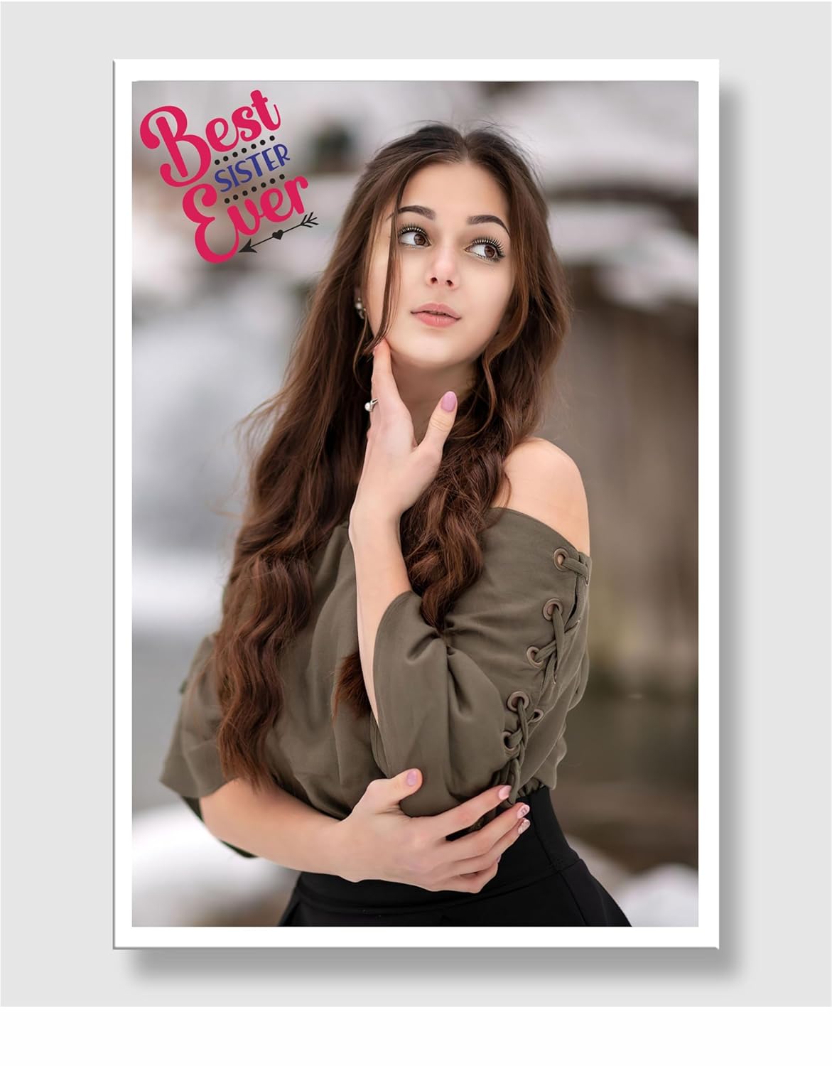 SAF photo frame Best sister ever Customized White Frame Photo Frame For home And wall décor,Living Room And Bedroom||Personalized Photo Frame Couple,Family,and Friends 30 cm x 23 cm PF-W-15