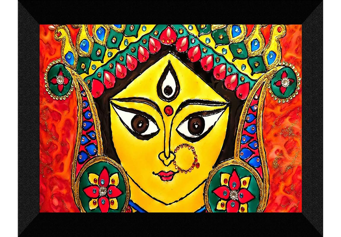 SAF paintings Madhubani Traditional Black frame painting for Wall Decoration SA-SANFK33349