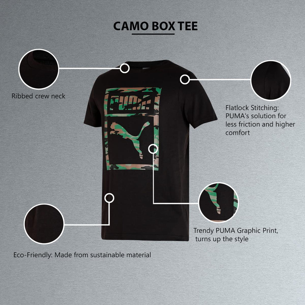 Puma Mens Slim Cotton Camo Box Tee