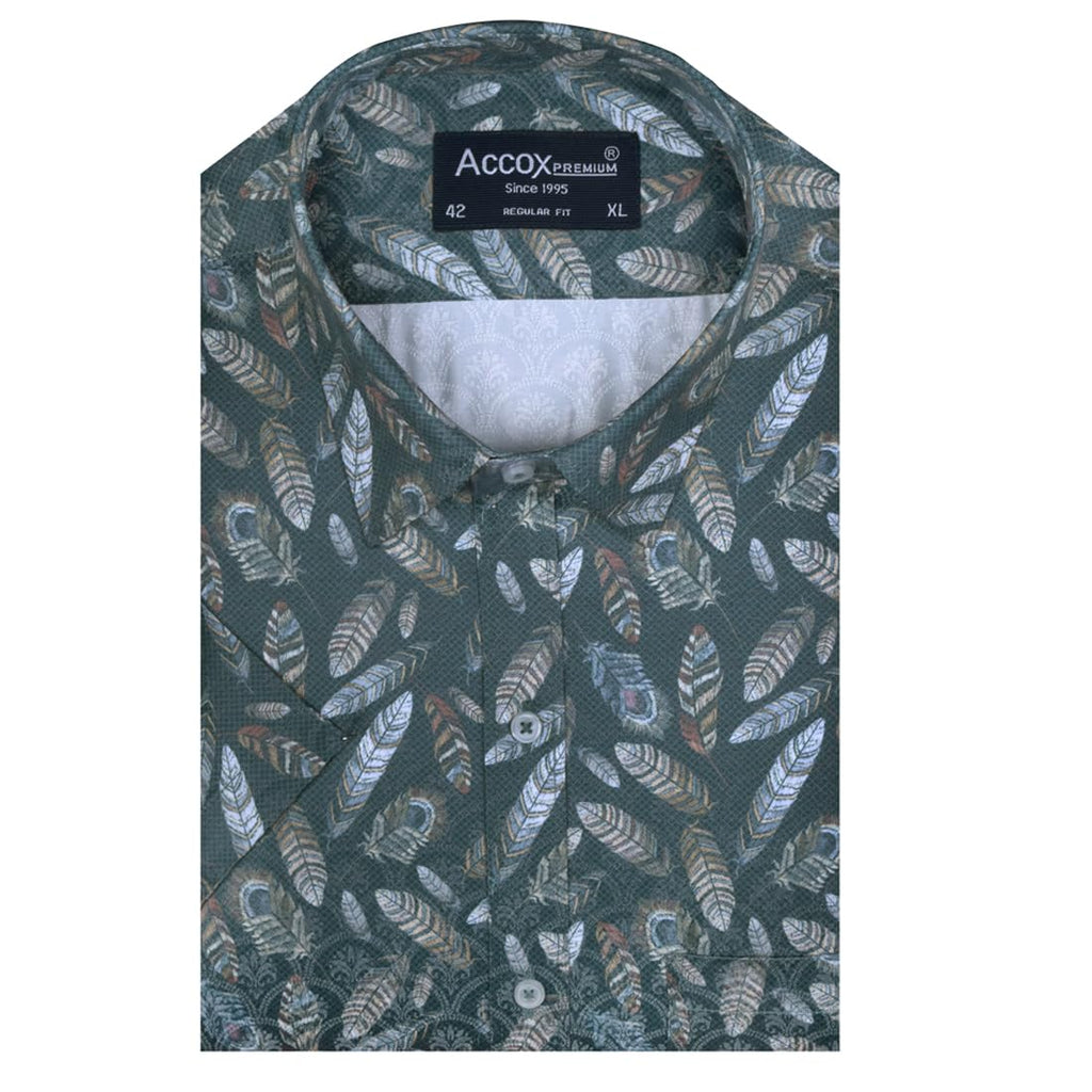Accox Men's Cotton Printed Formal Shirt (B0DJ5JCN83)