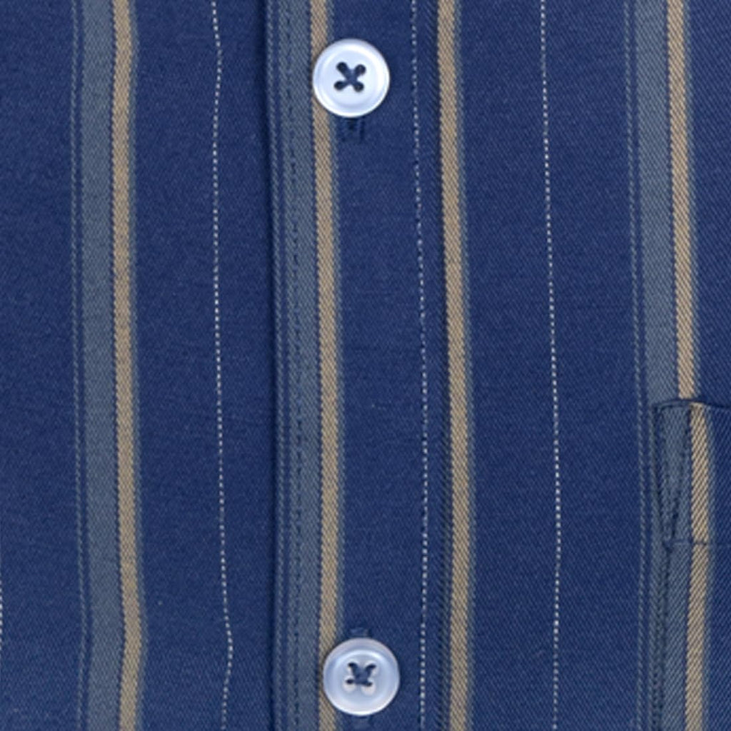 Accox Men's Cotton Striped Formal Shirt (B0C8J1ZBC7)