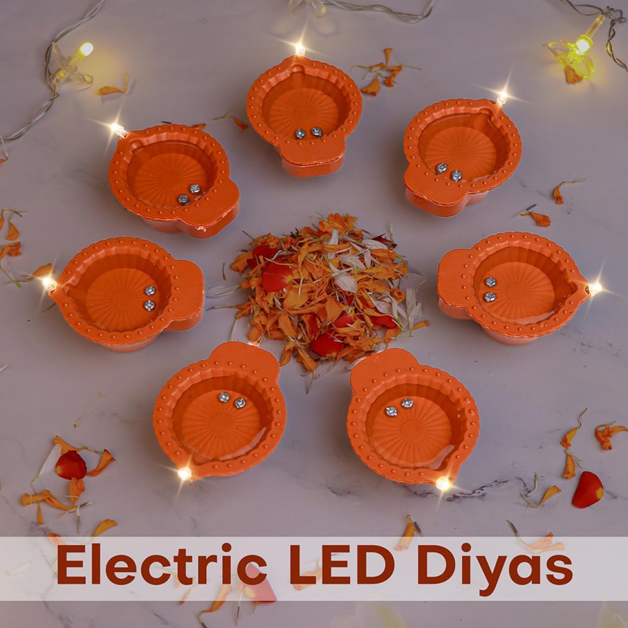 GO WELL Water Sensor Diya for Home Decoration - 12 Pcs Electric Flameless & Smokeless LED Diya Lights, Candle for Home Decor, Diwali Festivals Decoration,Christmas,New Year, Festive
