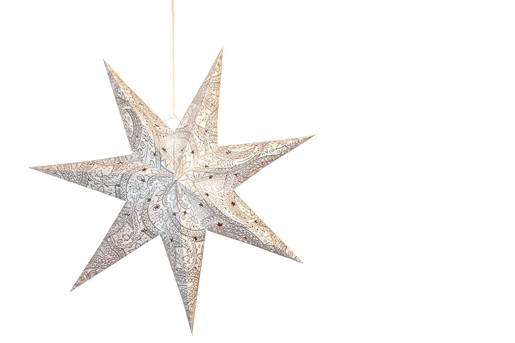 Kidsy Winsy Hanging Big Paper Star | 23 Inches, Glitter Star for Diwali| Decoration Item for Home | Recycled Cotton Paper| New Year Party, Christmas Decorations, Wedding and Anniversary Decor