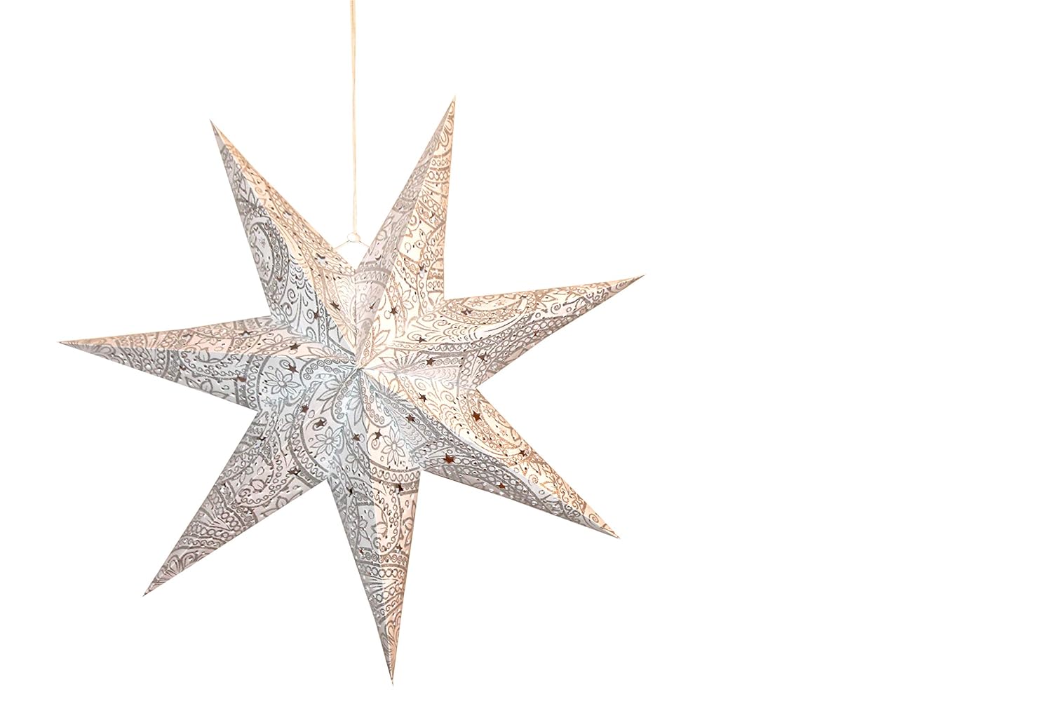 Kidsy Winsy Hanging Big Paper Star | 23 Inches, Glitter Star for Diwali| Decoration Item for Home | Recycled Cotton Paper| New Year Party, Christmas Decorations, Wedding and Anniversary Decor