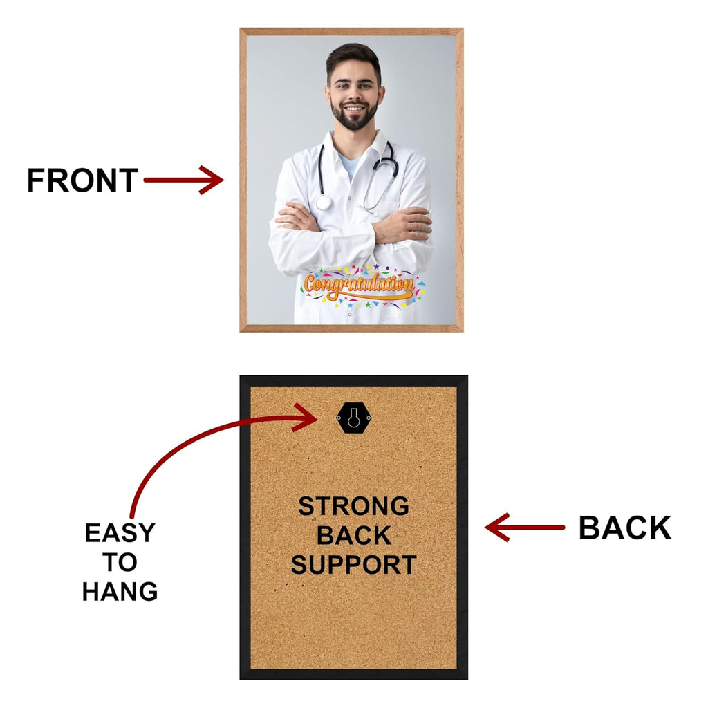 SAF photo frame congratulation Customized natural color Frame Photo Frame For home And wall décor,Living Room And Bedroom||Personalized Photo Frame Couple,Family,and Friends 30 cm x 23 cm PF-N-22