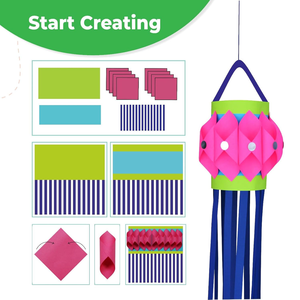 Lighthouse DIY Lantern Kit for Diwali | Art and Craft Kit for Kids | Diwali Decoration Kit, Includes Paper Cutouts, Sequences, Lantern Strips and More (Pack of 5)