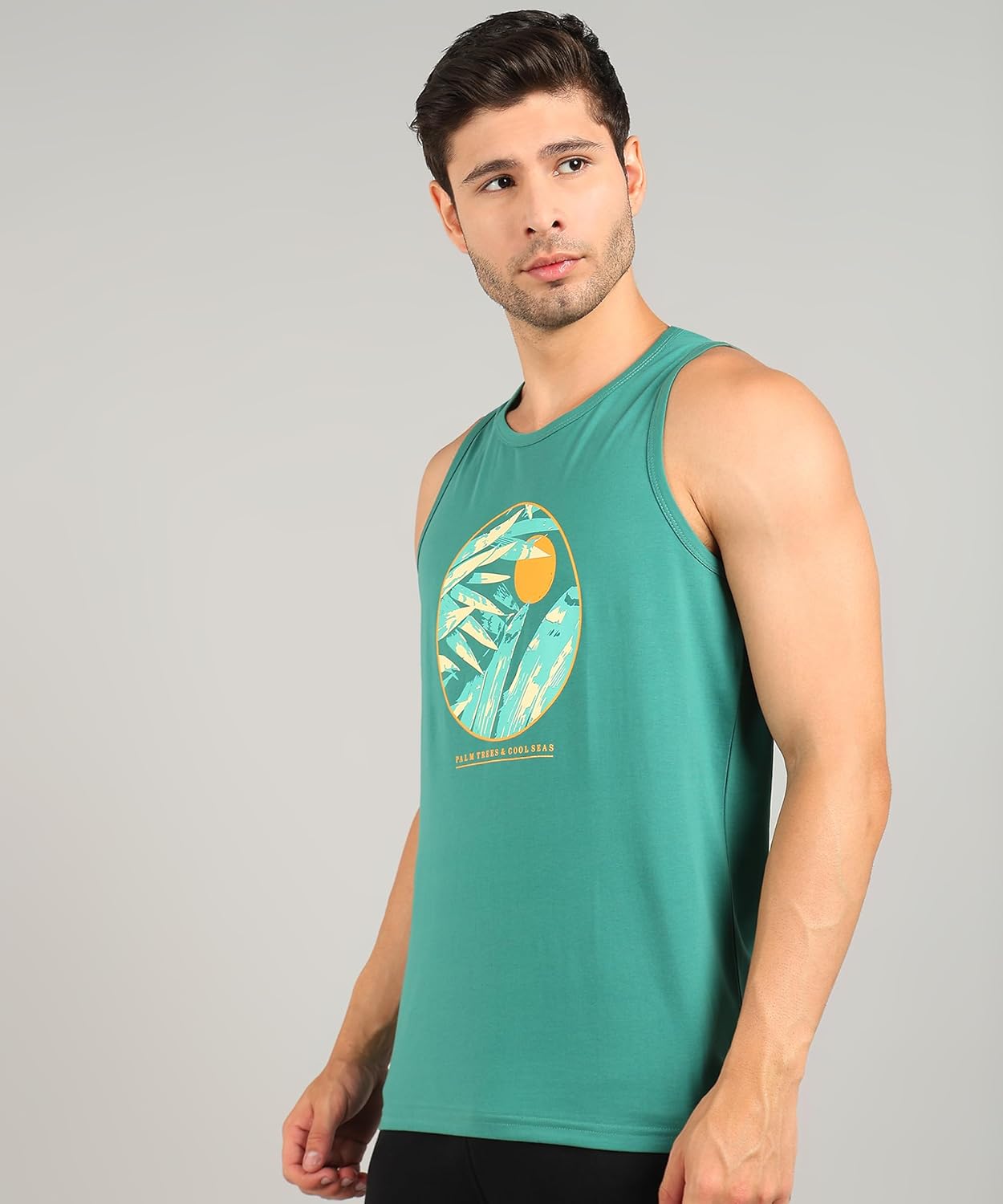 Alan Jones Clothing Men's Cotton Sleeveless Regular Fit T-Shirt-2
