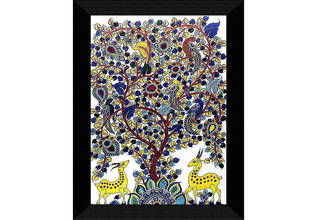 SAF paintings Madhubani Traditional Black frame painting for Wall Decoration SA-SANFK33301