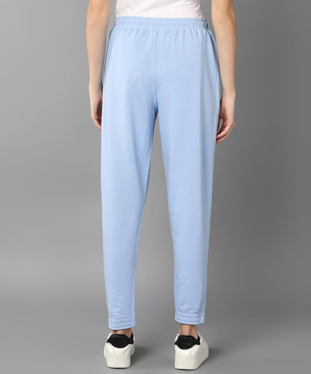 Alan Jones Clothing Women's Solid Comfort Fit Ankle Length Cotton Track Pant