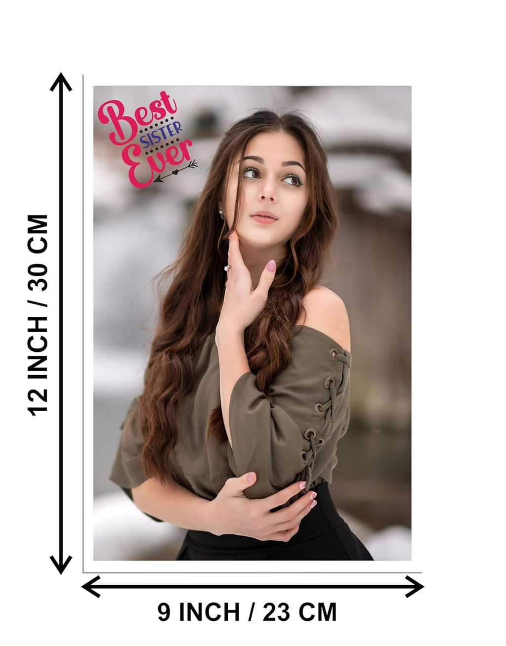 SAF photo frame Best sister ever Customized White Frame Photo Frame For home And wall décor,Living Room And Bedroom||Personalized Photo Frame Couple,Family,and Friends 30 cm x 23 cm PF-W-15