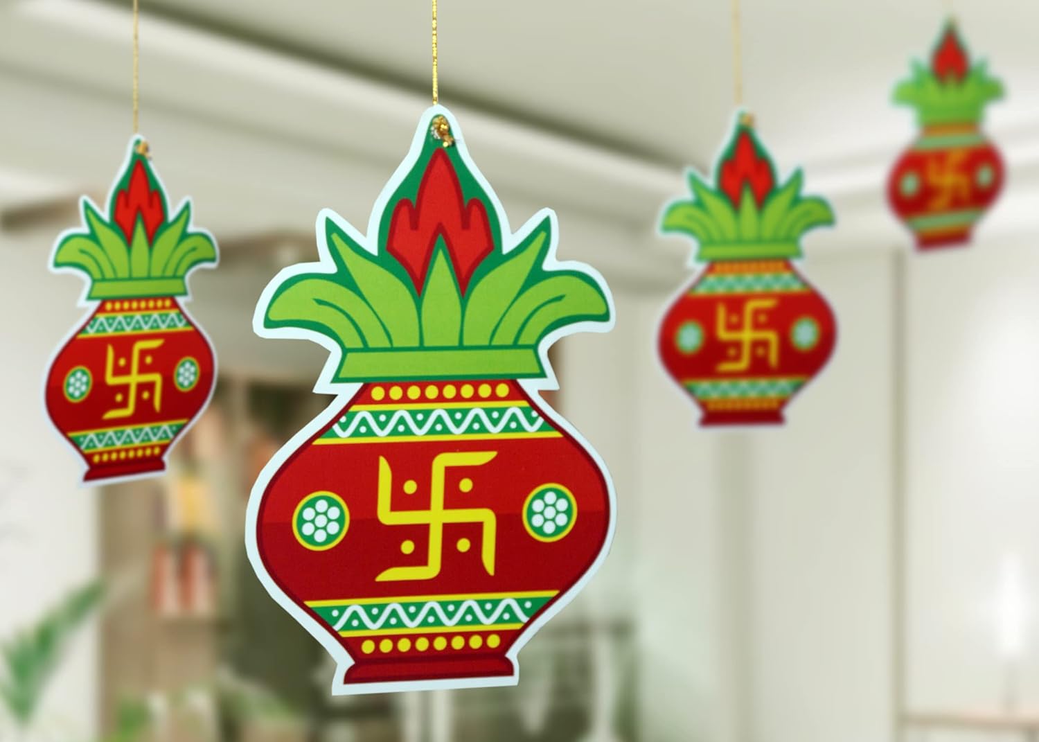 TOYXE Paper Hanging Kalash for Diwali Decoration Set of 10 Pcs