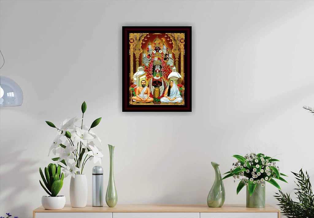 SAF paintings Kali MATA ji Framed Acrylic Glass Painting 14 inch x 11 inch SANFR32