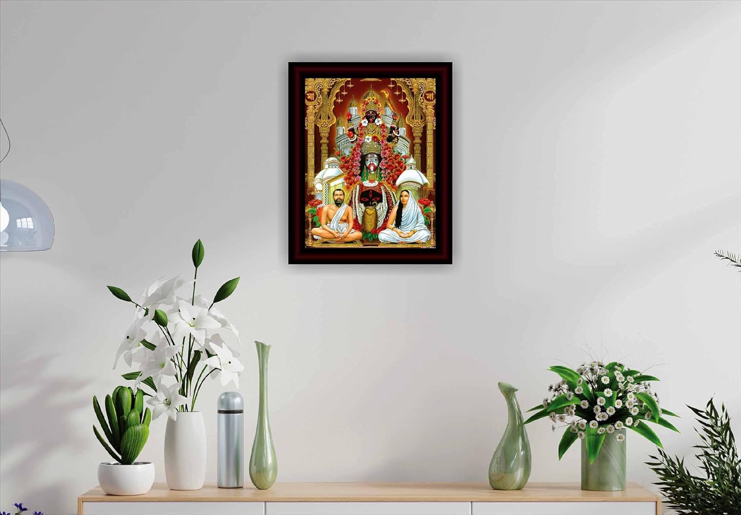 SAF paintings Kali MATA ji Framed Acrylic Glass Painting 14 inch x 11 inch SANFR32