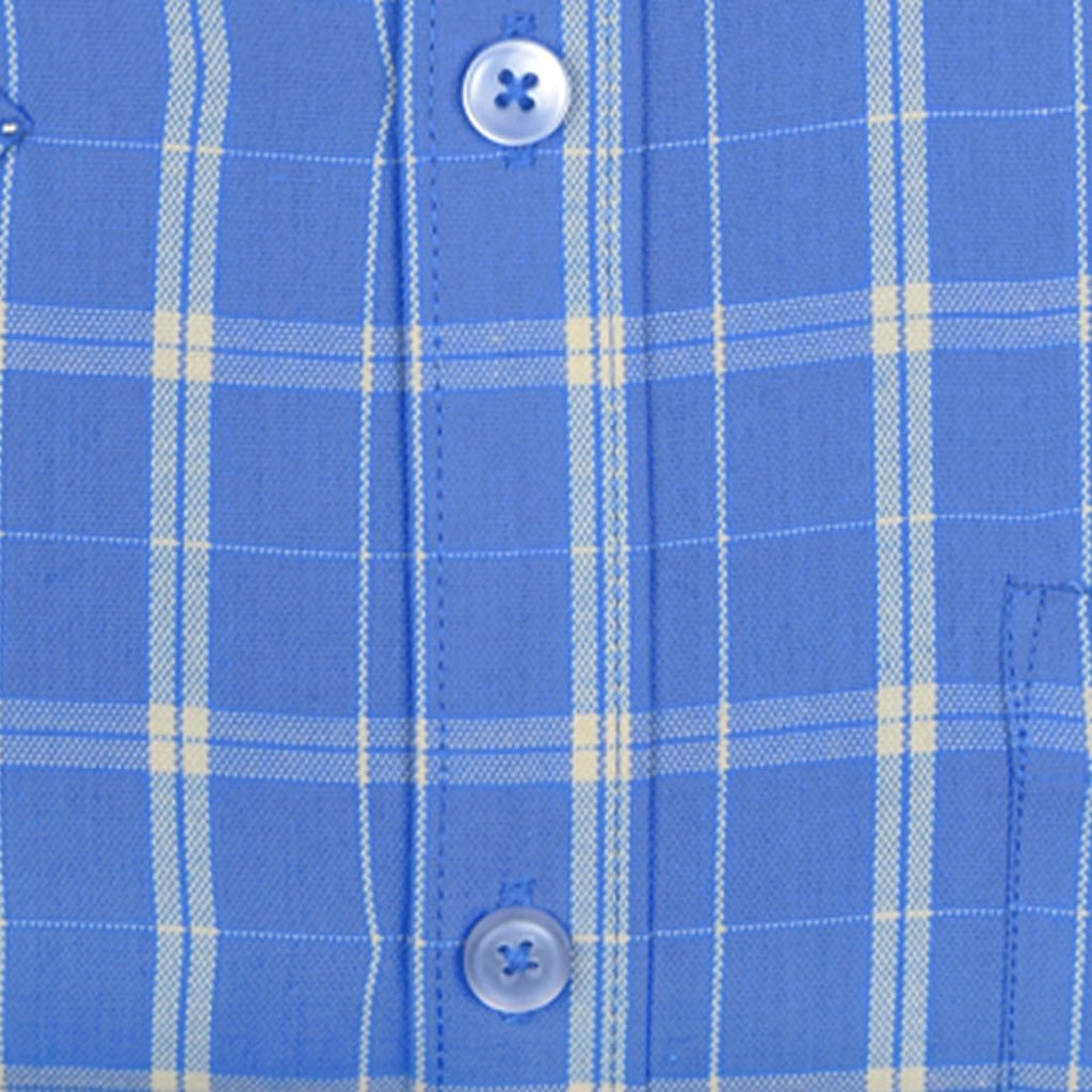Accox Men's Cotton Checkered Formal Shirt (B0CY8KQZYD)
