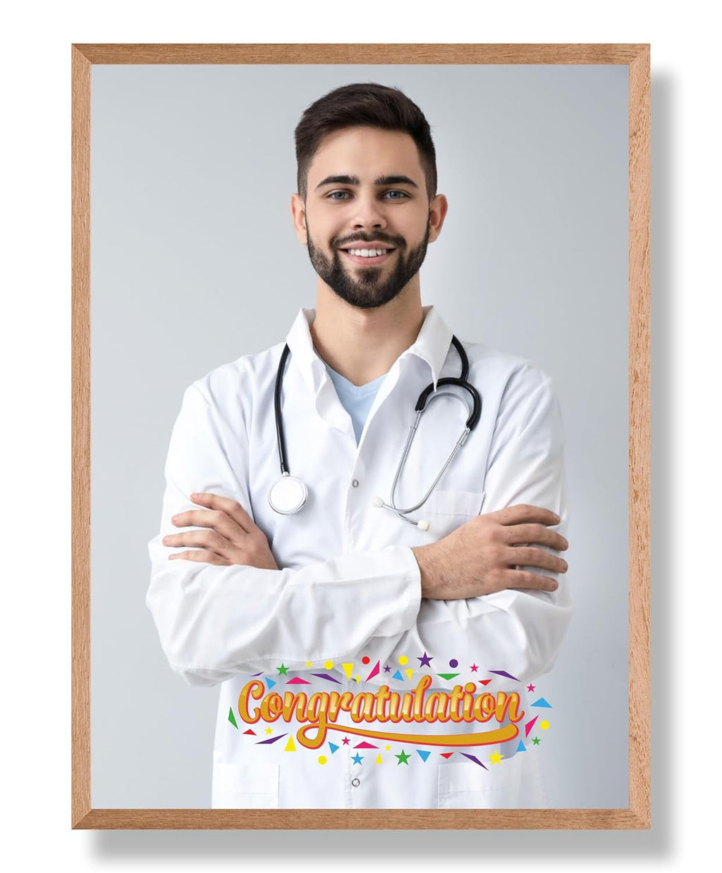 SAF photo frame congratulation Customized natural color Frame Photo Frame For home And wall décor,Living Room And Bedroom||Personalized Photo Frame Couple,Family,and Friends 30 cm x 23 cm PF-N-22