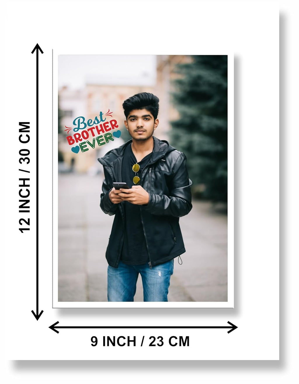 SAF photo frame Best brother ever Customized White Frame Photo Frame For home And wall décor,Living Room And Bedroom||Personalized Photo Frame Couple,Family,and Friends 30 cm x 23 cm PF-W-14