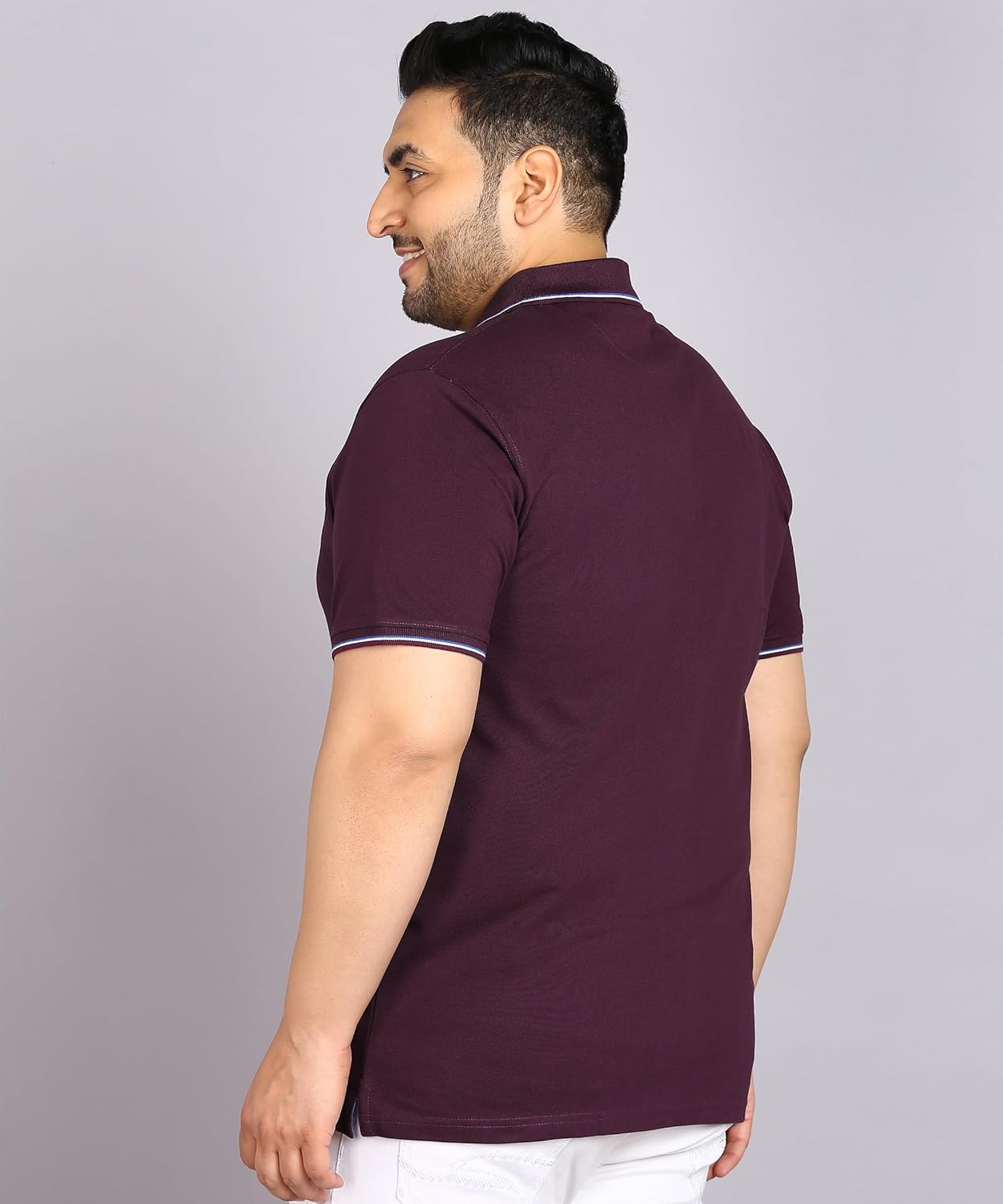 Alan Jones Clothing Colorblock Polo Collar Regular Fit T-Shirt for Plus Size Men-4
