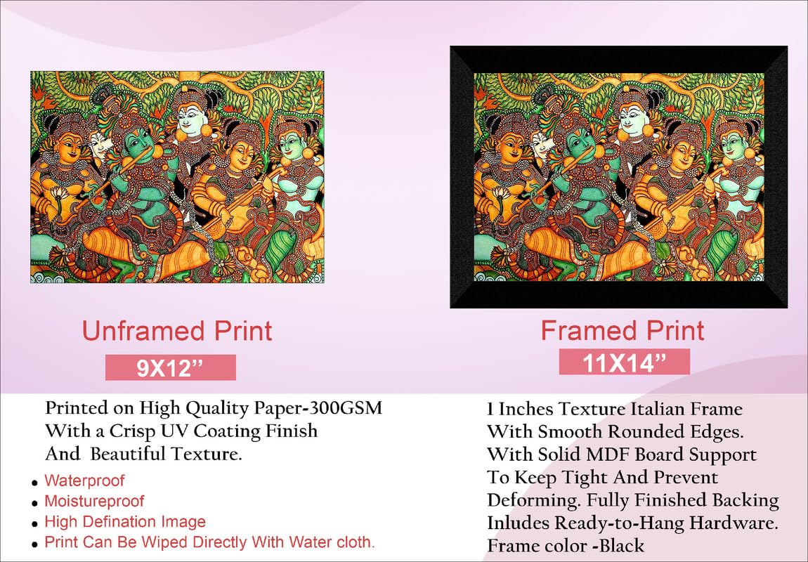 SAF paintings Kerela Mural Art Religious Black frame painting for Wall Decoration SA-SANFK33347