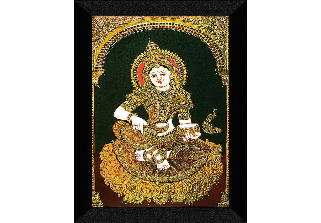SAF paintings Maa Annapoorna Religious Black frame painting for Wall Decoration SA-SANFK33248