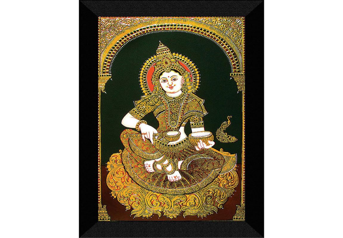 SAF paintings Maa Annapoorna Religious Black frame painting for Wall Decoration SA-SANFK33248