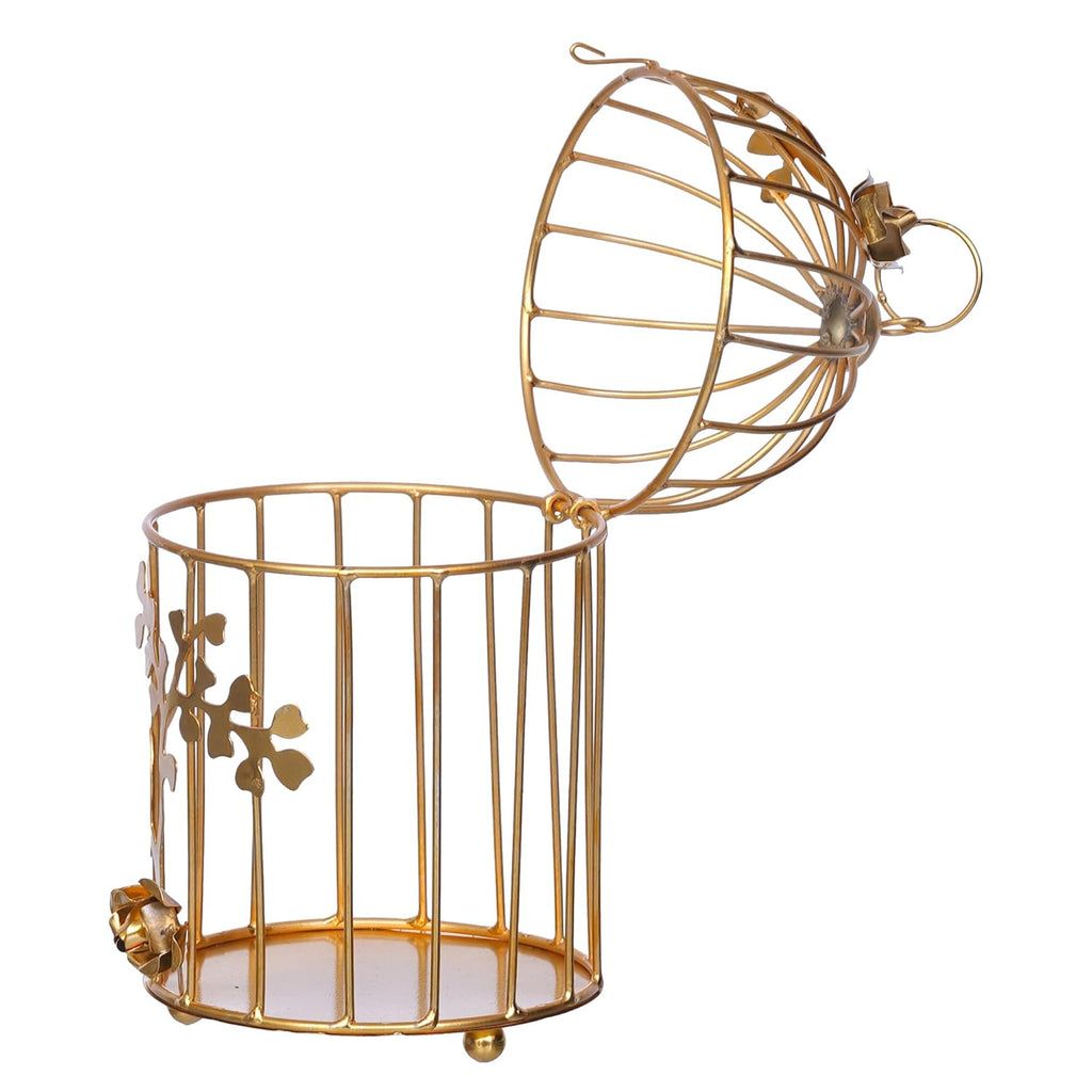 Webelkart Gold Plated Colour tealight Candle Holder with Flower Vine- Diwali Candle Holder- Diwali Decorations Items for Home Decor