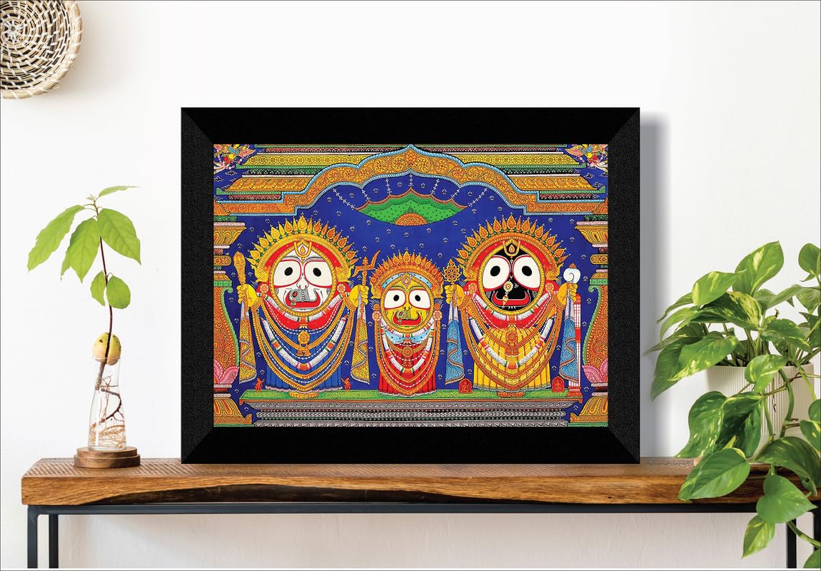 SAF paintings Lord Jagannath Black frame painting for Wall Decoration SA-SANFK33342